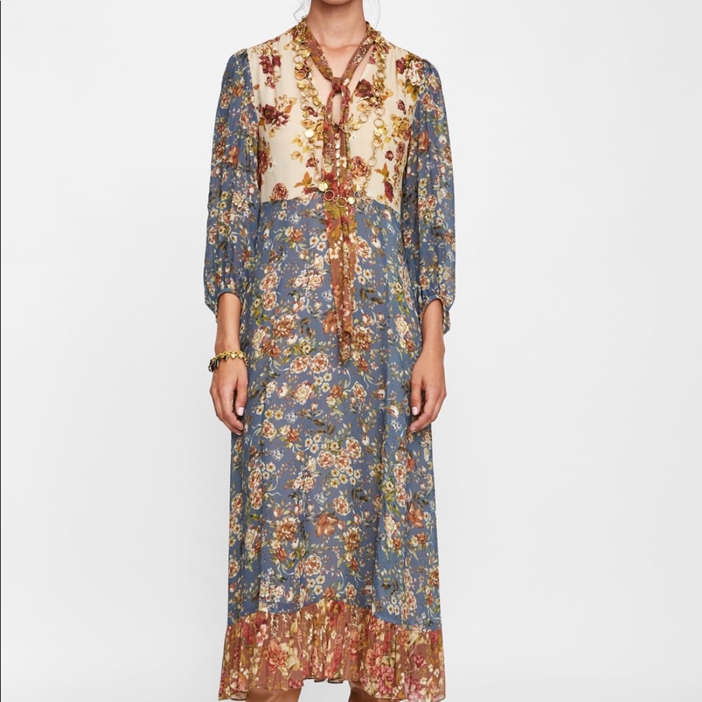 Zara patchprint dress